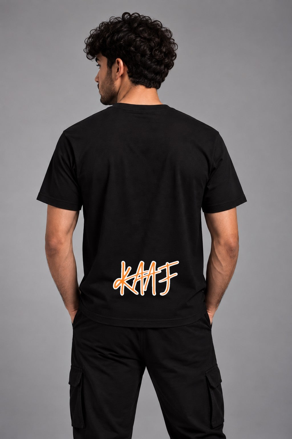 T-SHIRT PREMIUM KAAF - NOIR & FEU 250GSM